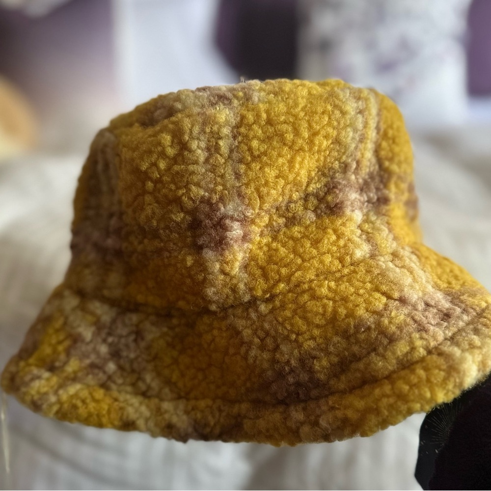 Cozy Yellow and Brown Bucket Hat